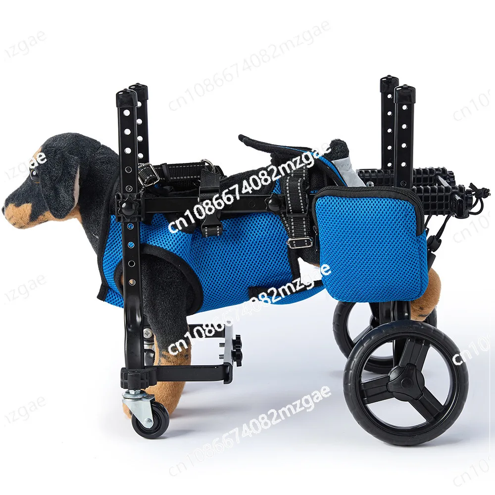 4-Wheel Pet Mobility Cart with Adjustable Harness,   for Leg Injury Training and Assisted Walking Aid  Mobility Cart
