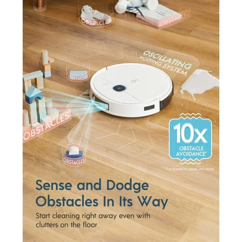 QWyeedi vac 2 pro Robot Vacuum and Mop Combo,Powerful 3000Pa Suction with Oscillating Mopping,Advanced 3D Obstacle Avoidance