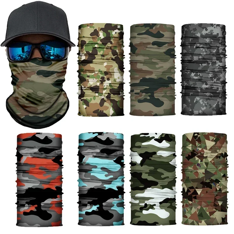 Camouflage Cycling Face Mask Riding Scarf Breathable Neck Gaiter Men Seamless Bandana Women Headband Tube Face Shield