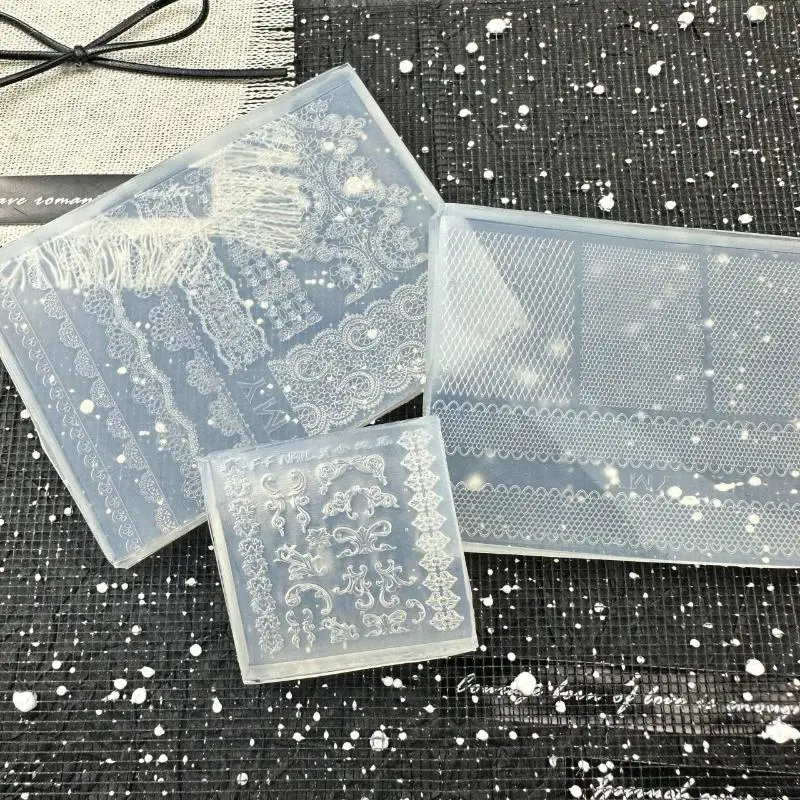 แม่พิมพ์ซิลิโคน 3 มิติ สำหรับทำเล็บลายลูกไม้ 1 ชิ้น สำหรับงานประดิษฐ์เครื่องประดับเล็บ แม่พิมพ์เล็บใส สำหรับตกแต่งเล็บ