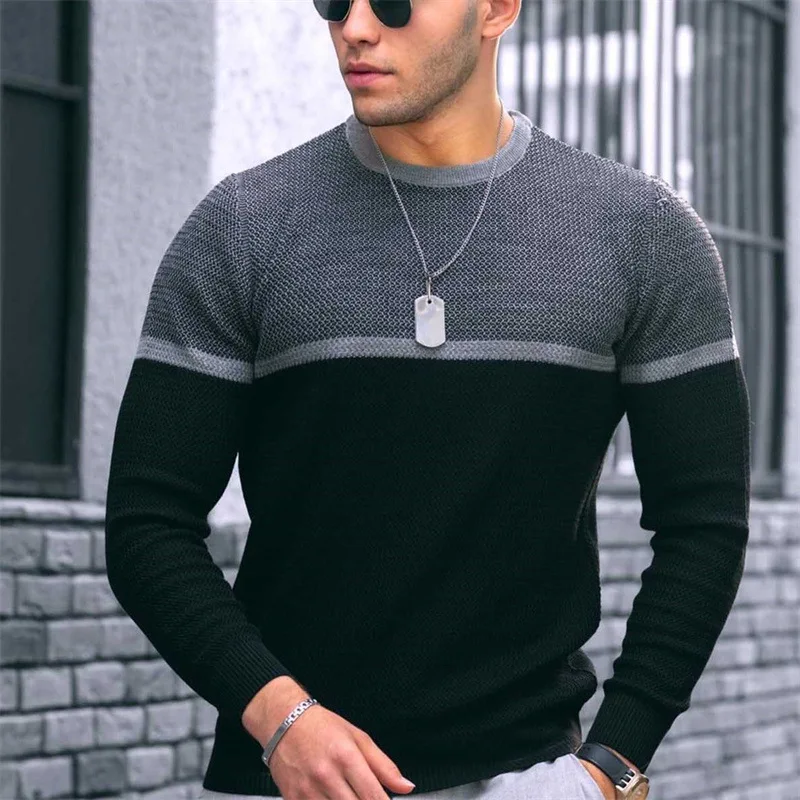 2023 New men's long-sleeved T-shirt casual autumn men's POLO shirt Europe and the United States best-selling street men's shirt