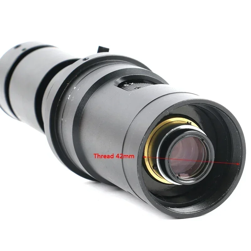 200X 500X Zoom C Mount خيار أحادي العين 0.35X 0.5X 0.75X 2X عدسة بارلو موضوعية للصناعة مجهر رقمي PCB كشف
