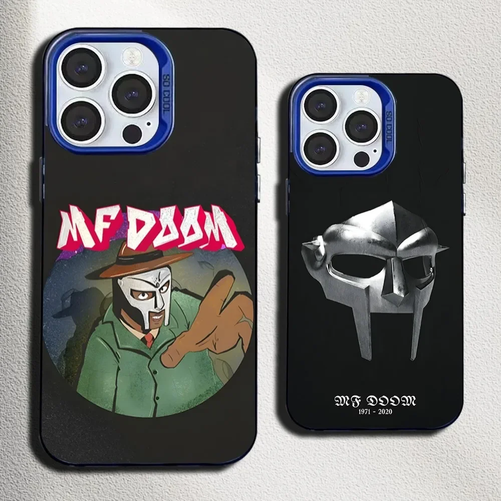 

Rapper Retro Mf Doom Phone Case For iPhone 16,15,14,13,12,11,Mini,Pro,SE,MAX Blue Matte Silicone Cover