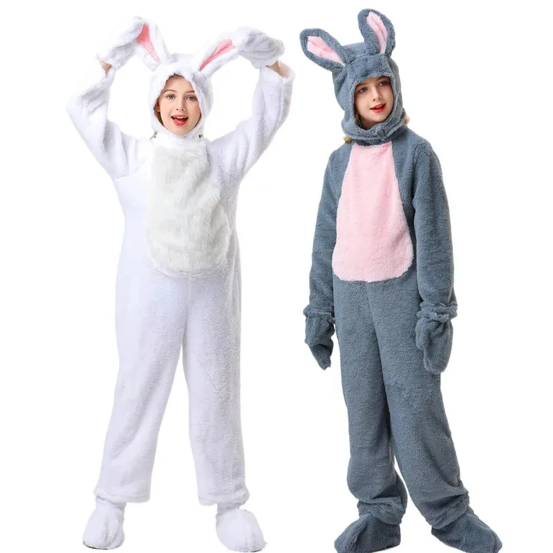

Kids Halloween Party Rabbit Costume Easter Day Bunny Outfits Story Book Animal Role Play Pajamas Onesies