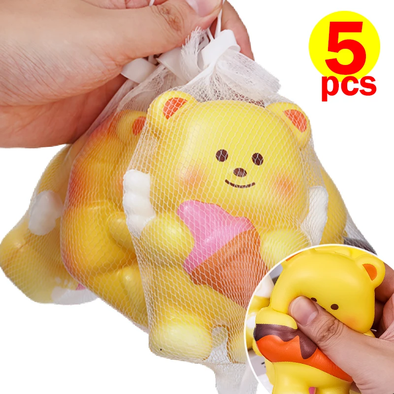 Butter Bear Pinch Decompression Toys Children Adult Pressure Relax Pinch Doll Yellow Bear Slow Rebound To Play Birthday Gifts