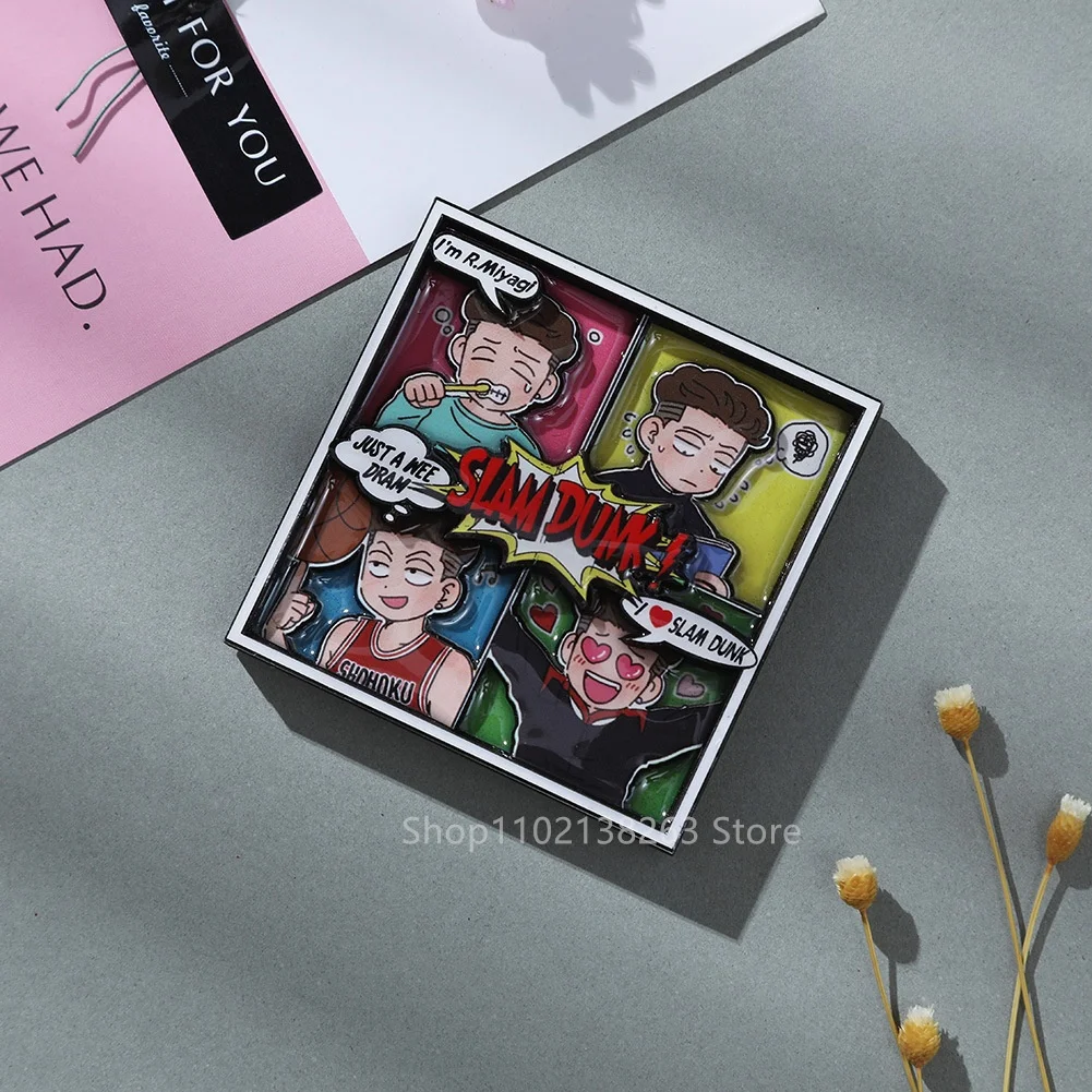 Slam Dunk Fridge Magnets Mitsui Hisashi Pop-up Cartoon Character Tile Anime Peripherals Ornaments Children's Holiday Gift Toys