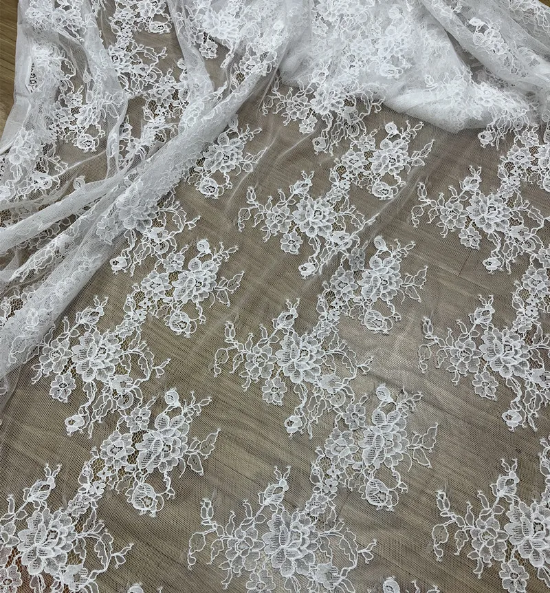 150CM Wide Off White Soft Lace Thick Cotton Quality Florals Decorative Lace 1 Meter Price