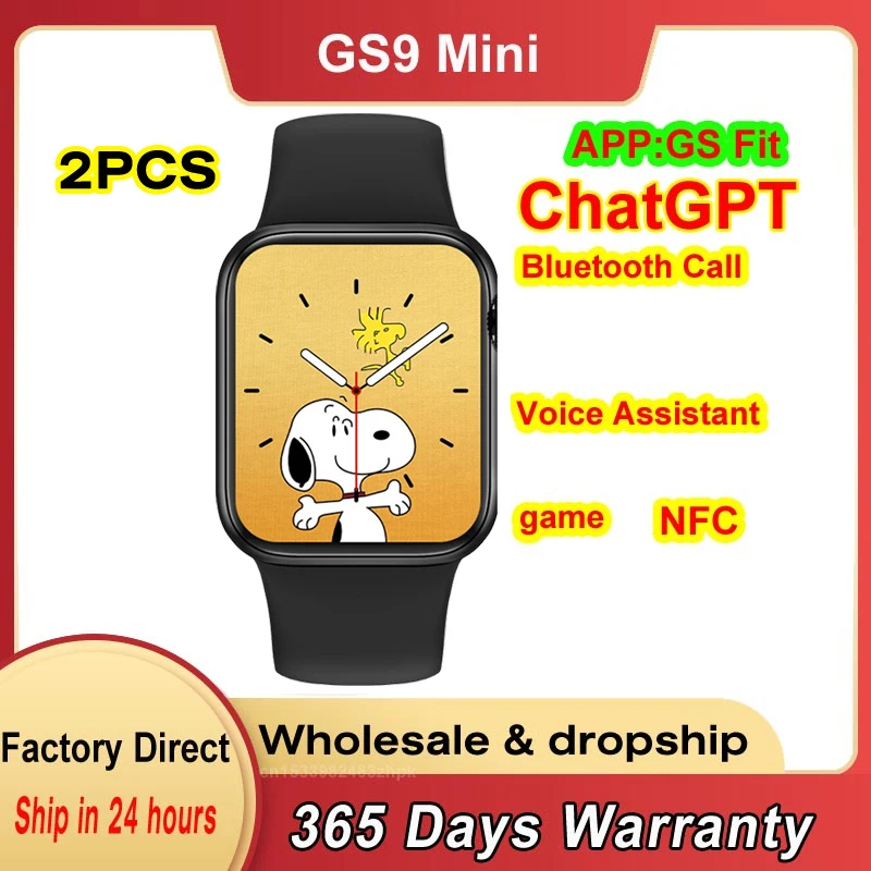 2PCS GS9 Mini Smart Watch ChatGPT Women 1.77inch 41MM Small Bluetooth Call Voice Assistant IP67 Waterproof Sport Smartwatch Lady