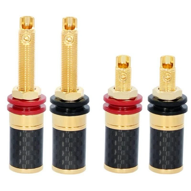 2Pcs HIFI Gold Plated Copper Speaker Binding Post Female Banana  Connector HIFI Audio AMP Banana Plug  Socket  Terminal