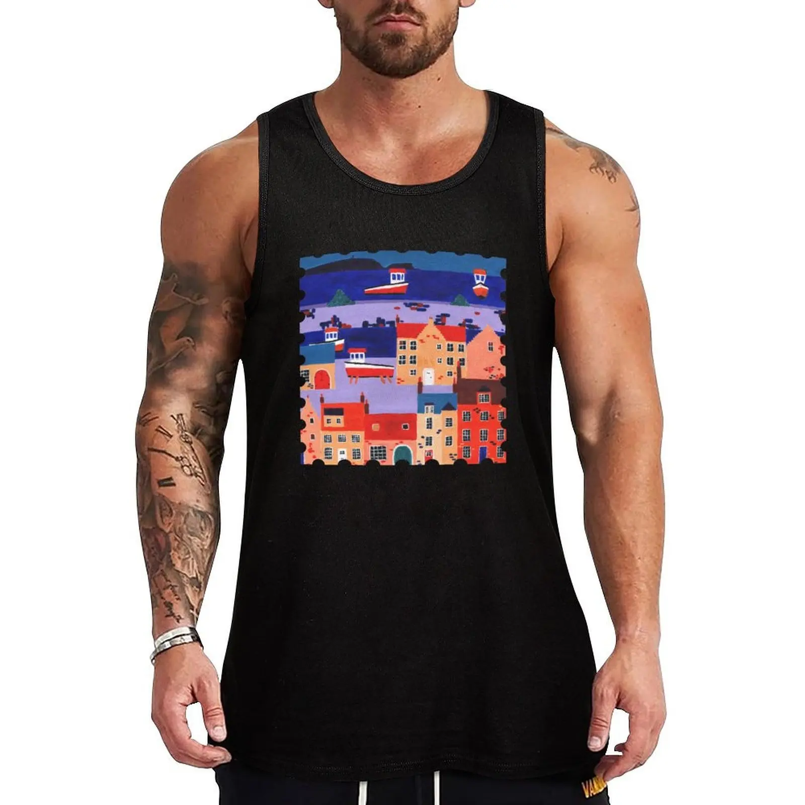 

An East Neuk Sea View Tank Top men clothing vests for men running shirt underwear summer clothes man 2025