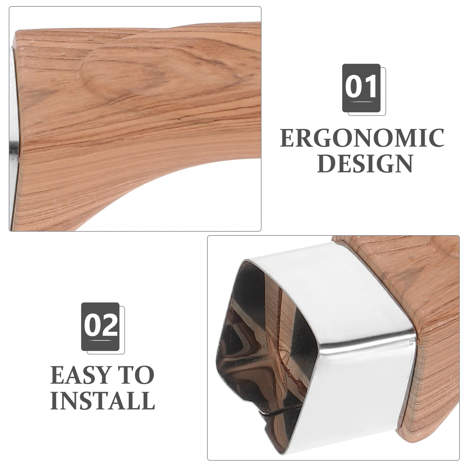 

Wood Grain Milk Pot Handle Scald Proof Detachable Handles Kitchen Utensils Pan Handles Cookware Parts Stove Accessories
