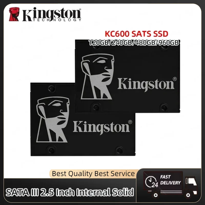 Kingston KC600 SSD 256GB 512GB 1TB 2TB SATA 3 2.5 Inch Internal Solid State Drive HDD Hard Disk HD SSD Desktop Laptop PC