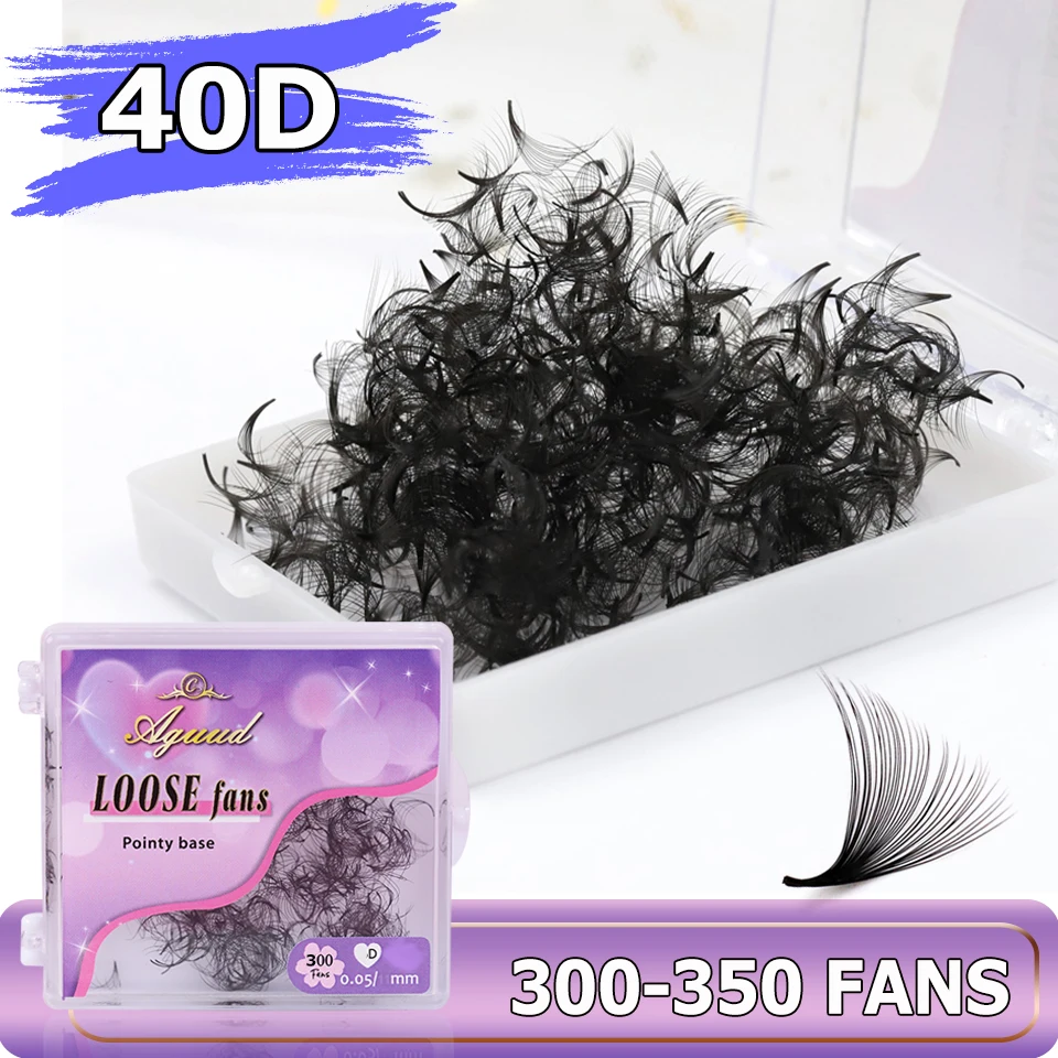 

3D 10D 20D 30D 40D Handmade Premade Loose Fans Pointy Base Lashes Medium Slim Narrow Stem Sharp Loose Fans Eyelash Extensions