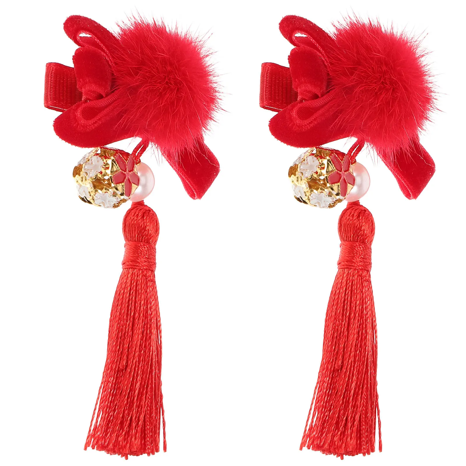 

2 шт. заколки для волос с бантом и декоративными кисточками для женщин, легкие, нескользящие аксессуары для волос для свадьбы, дня рождения, на каждый день