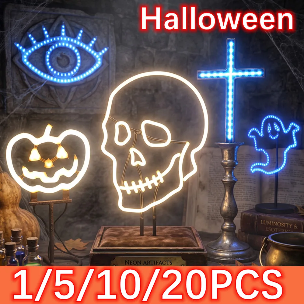 1-20 Pcs Halloween Decoration 3V LED COB Creative LED Filament Emitting Diode Holiday Party Love Letter Light Bulb Accessories