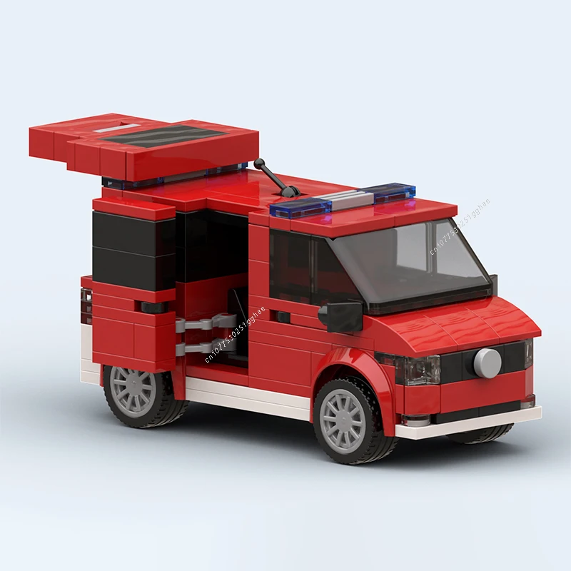 MOC Building Blocks Fire Emergency Medical Treatment Vehicle Originality Model Bricks Sets Assemble Display Children's Toys Gift