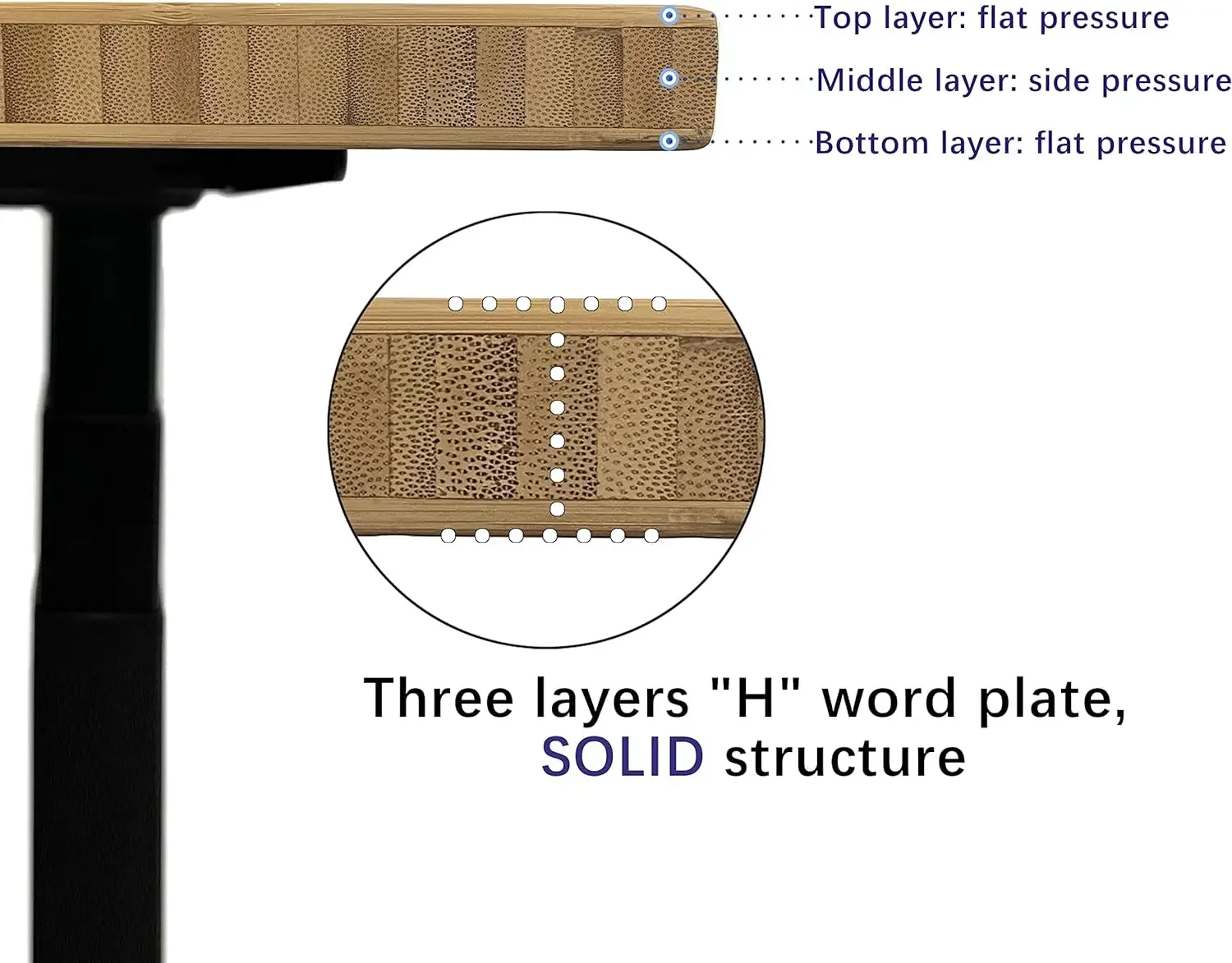 Vwinwin-سطح طاولة من الخيزران الصلب فقط ، مكتب قائم ، مكتب مكتب منزلي ، صلب ، 60 من Gromm ، 72x30x1 بوصة ، شحن مجاني