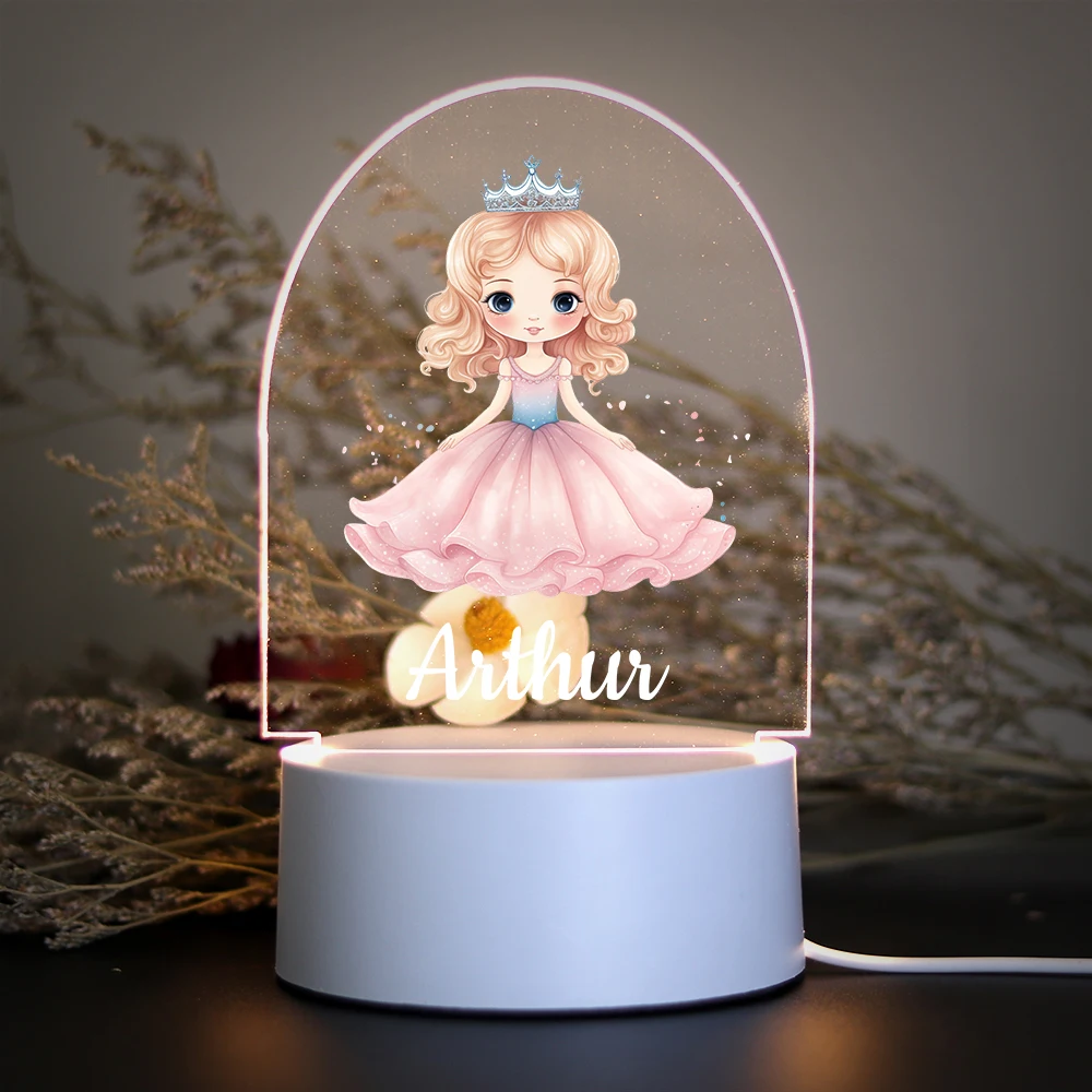 

1 pc various cute princess show UV Print custom Name 3D Touch LED Night Light For Kids Rooms Decor Girlfriend Lovers Gift