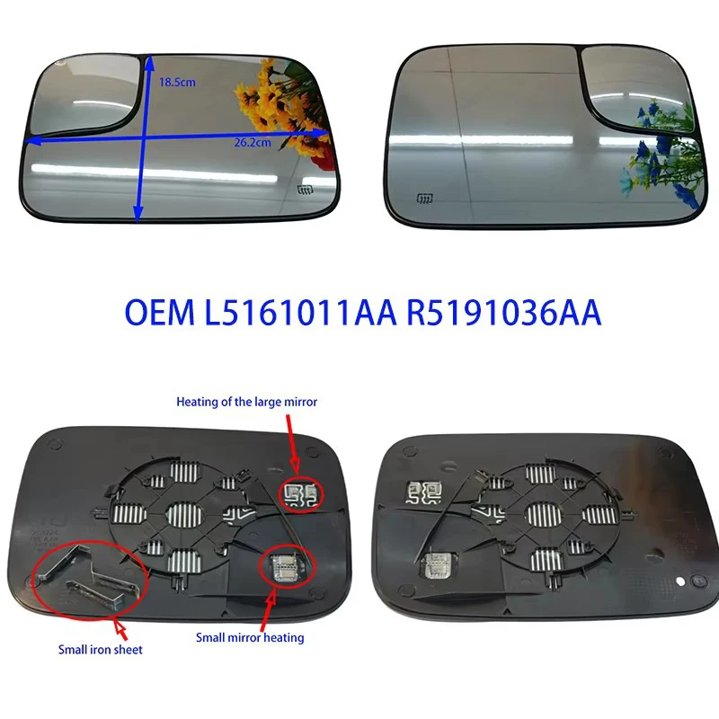 

For Dodge 1998-2010 RAM1500 Ram 2500 Car rearview mirror Heated Car mirror OEM L5161011AA R5191036AA 1PCS NEW