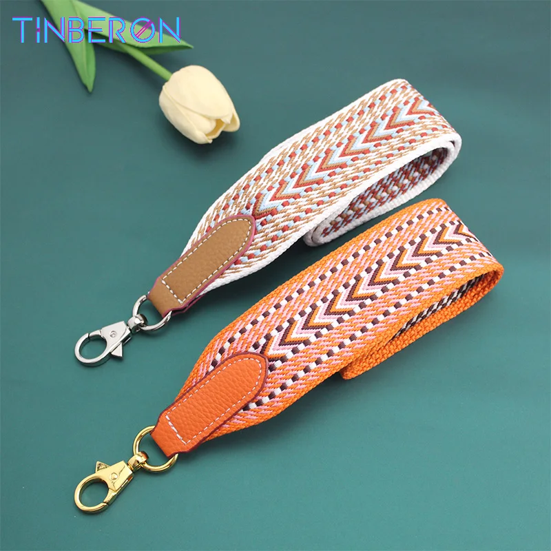 TINBERON-Correa de hombro ancha tejida para bolso de mensajero de diseñador de lujo, correas de repuesto, accesorios de bolsos