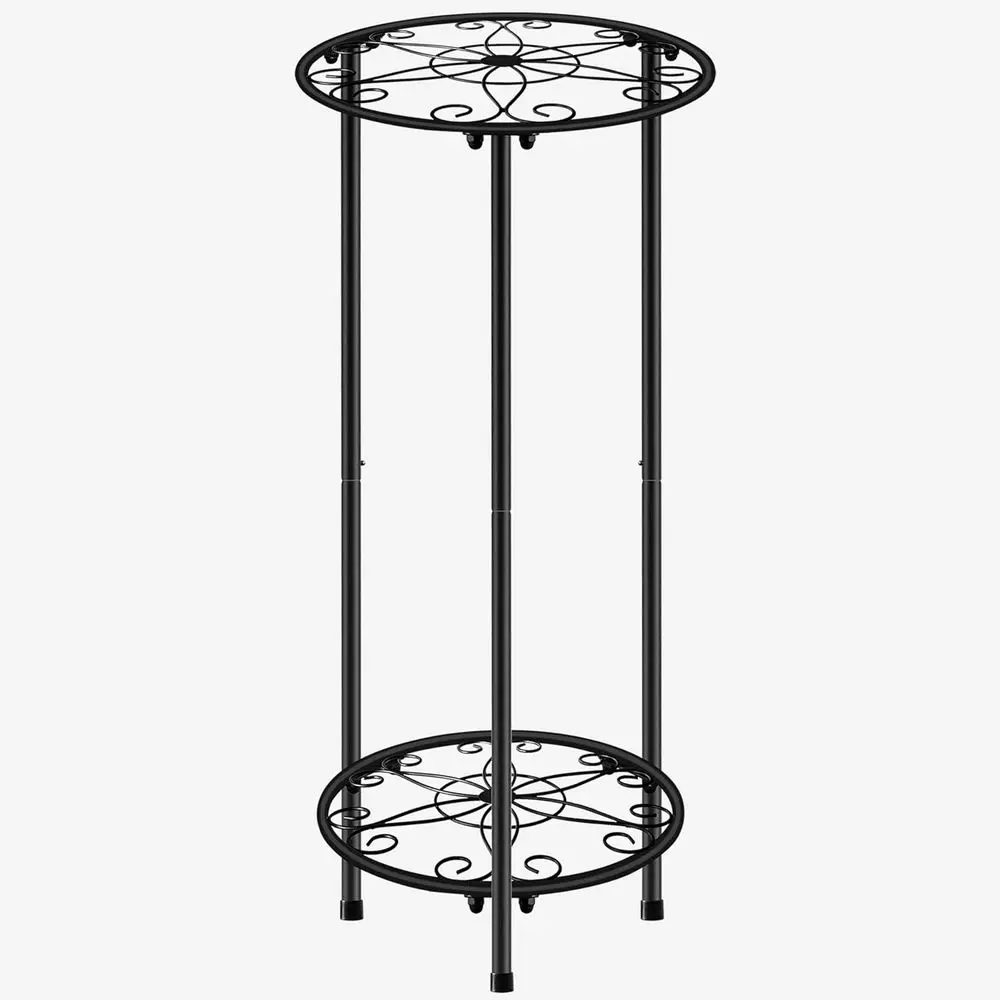 2-Tier Metal Plant Stand, Rust-Resistant, 23.9 Tall, Suitable for Indoor and Outdoor Use, Holds Multiple Potted Plants, Ideal fo