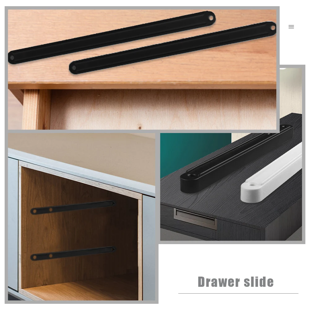 

2pcs Sliding Track Drawer Sliders Silent Furniture Runners Dresser Cabinet Rails Smooth Gliding Durable Replacement Parts Side