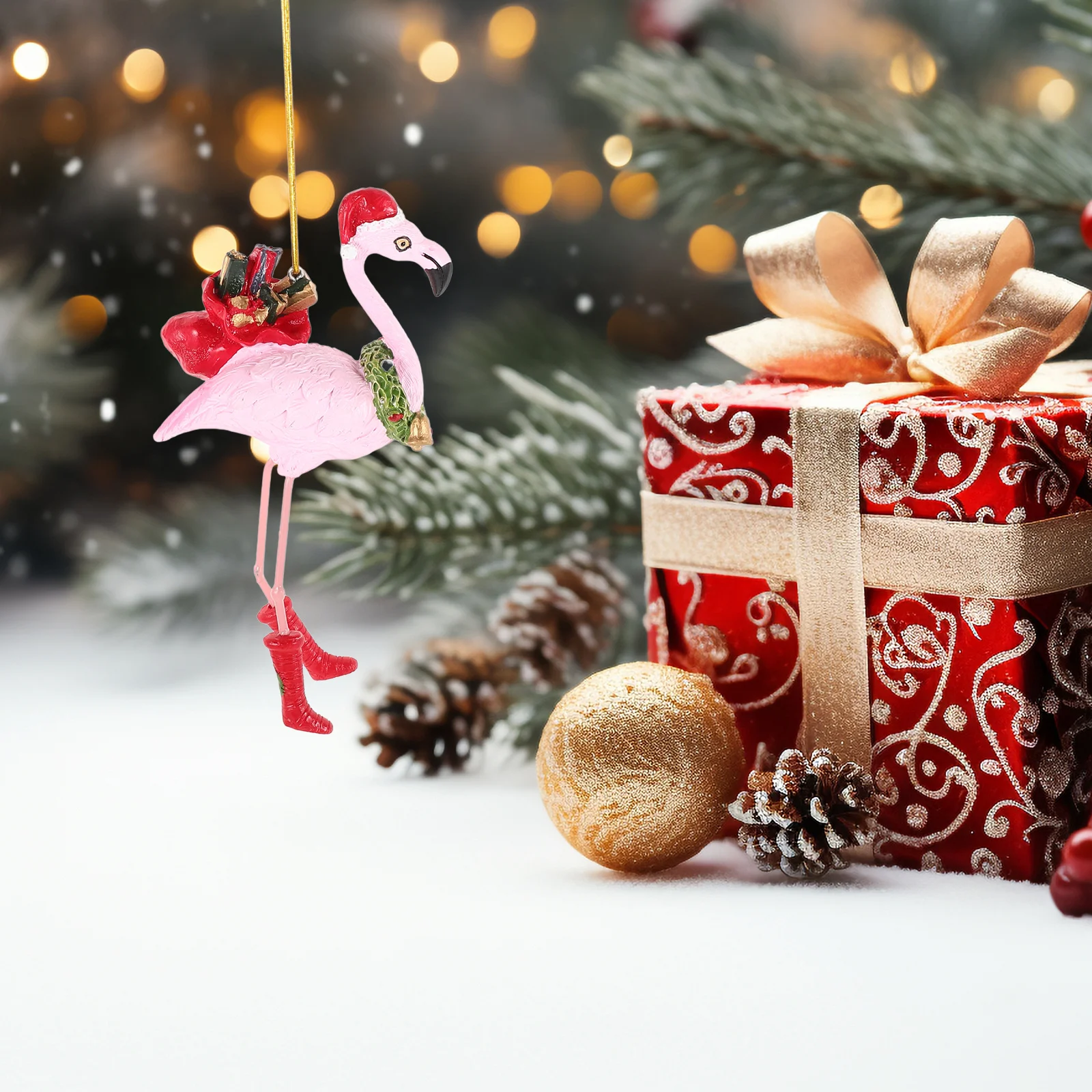 

Christmas Flamingo Ornament Whimsical Tropical Tree Decor Hanging Pendant For Xmas Holiday Home Decoration Flamingo Hanging