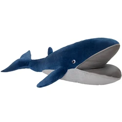 45-140CM New Giant Size Blue Whale with Mouth Opened Plush Toy Sea Fish Doll Stuffed Soft Pillow Birthday Gift