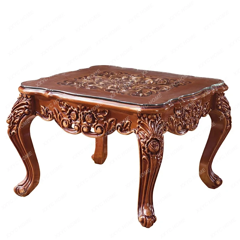 

Европейский кружевной стол из цельного дерева, дуба, резьба по дереву, американский роскошный угловой стол, комбинация для гостиной