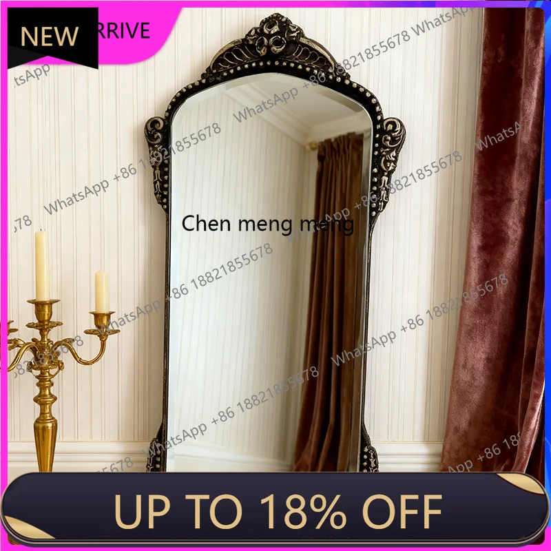 

C88 French retro full-length mirror wall-mounted entrance full-body mirror fitting mirror bedroom floor