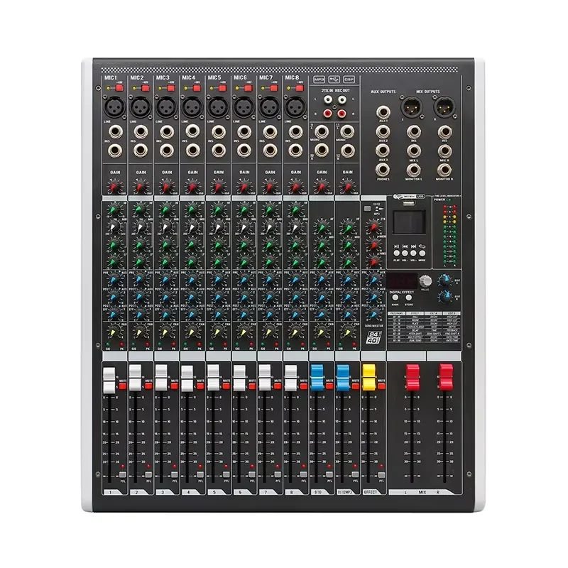 Professional 12 Channel Digital Audio DJ Console Mixing Sound Studio Mixer for Stage Meeting Live