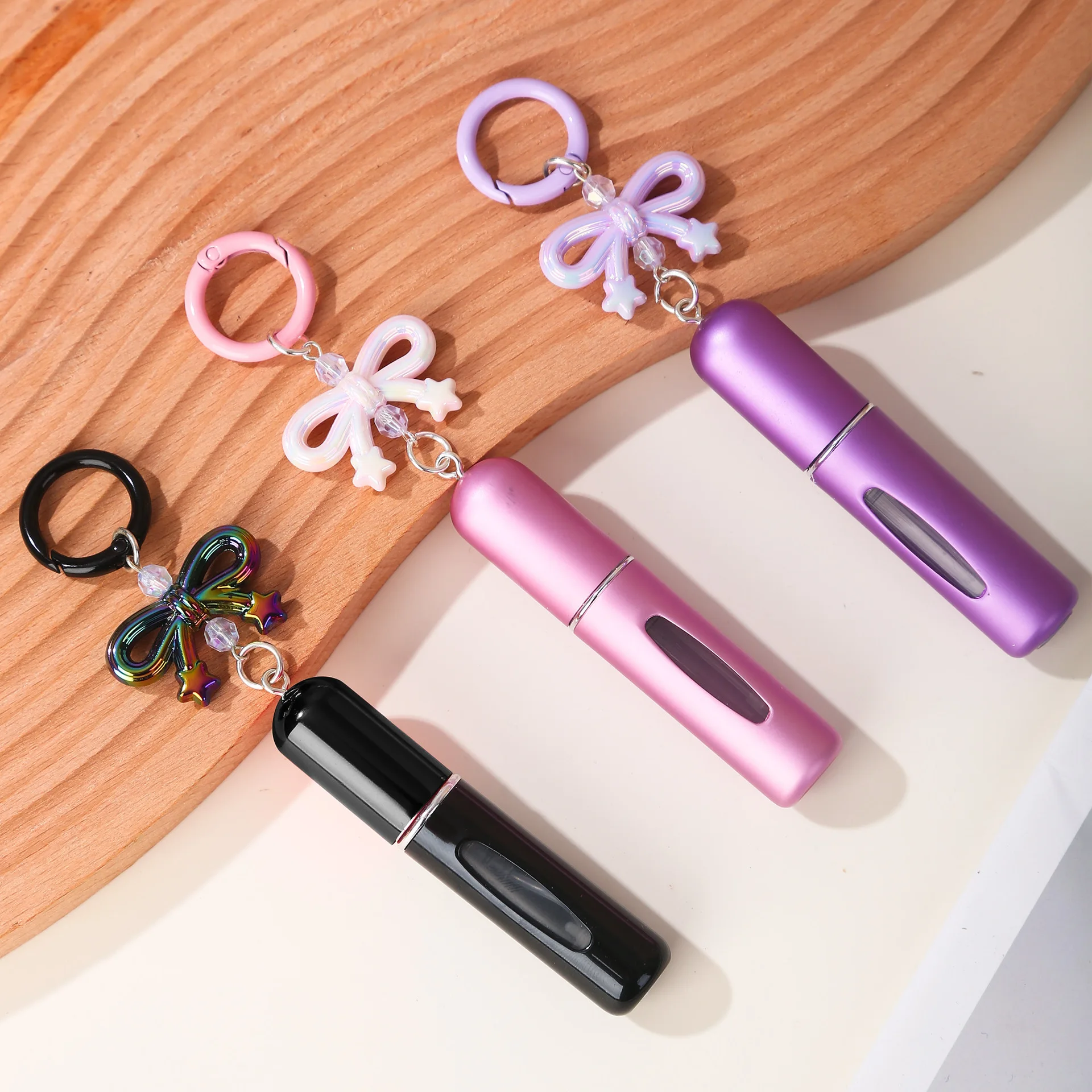 5ml Spray Bottle Aluminum Tube Bottom Straight Charging Bow Accessories Perfume Sub-bottling Press Refillable Bottles