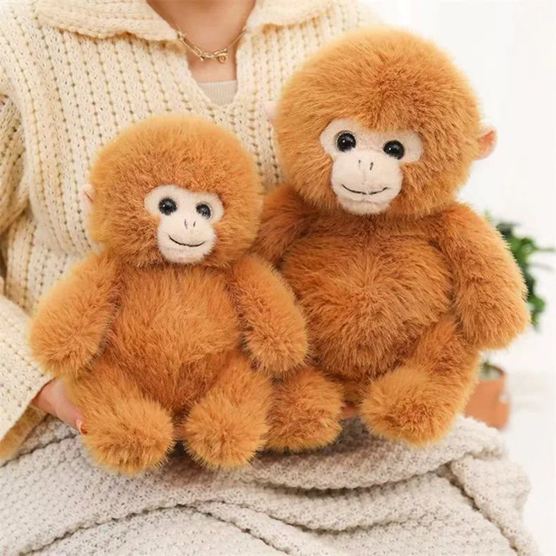 Jouet en peluche singe doré doux pour garçons et filles, toucher doux, macaque, beurre, mignon, animal en peluche, cadeaux d'anniversaire, 25 cm, 35cm