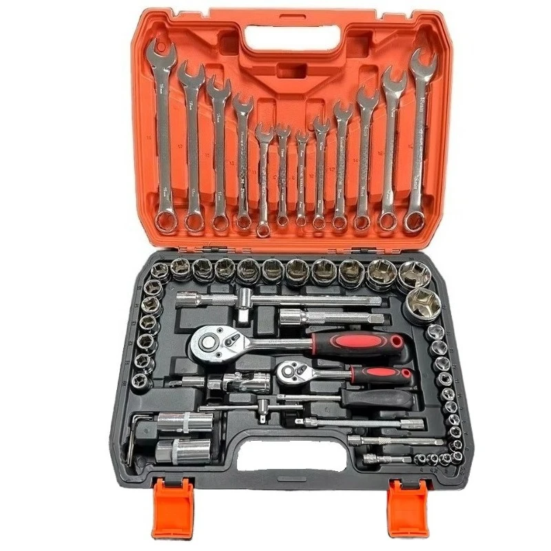 

SXLL 61 pieces, multifunctional household, repair tool set 1/4 inch drive sleeve ratchet wrench chrome vanadium steel hand, cust