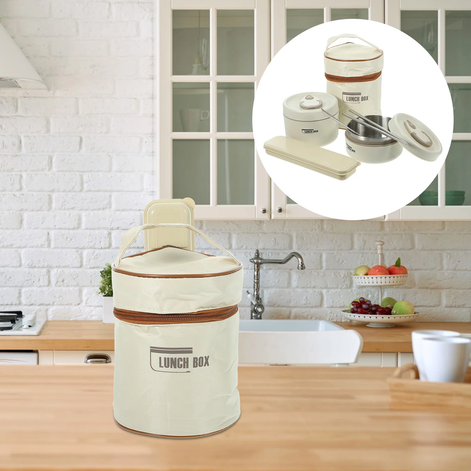 

1Set Reusable Stainless Steel Bowl with Lid Portable Insulated Food Container for Soup Rice Noodles Desserts Outdoor Indoor Use