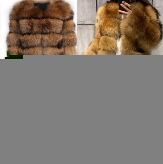 Women's Jacket faux Fur Coat Winter Women Short Warm Thick Fox Fur Coat Vests raccoon fake Fur Coat