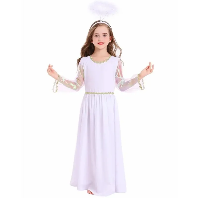 

Girl White Goddess Angel Role Play Fairy Costume Greek Goddess Costume Elegant Dress Halloween Costume Party Carnival