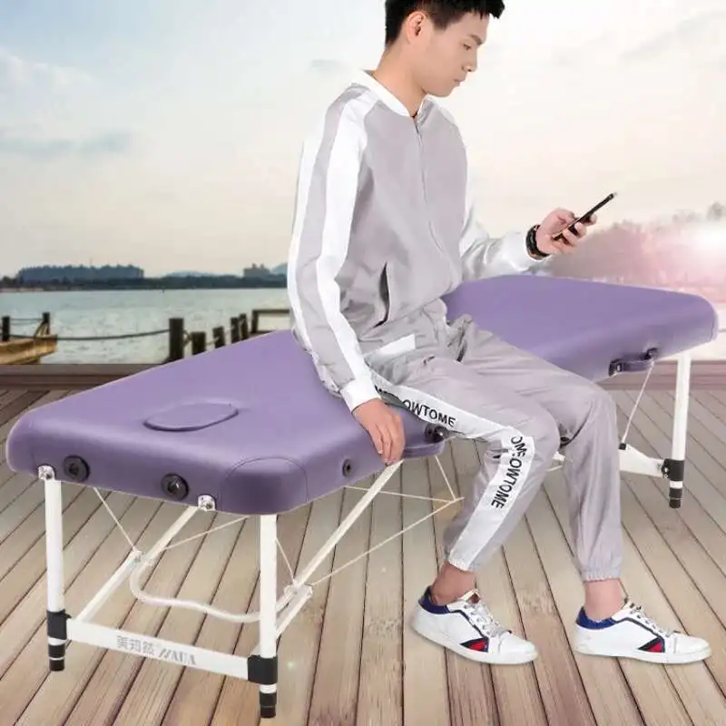 Stainless Steel Massage Comfort Bed Household Portable Massage Bed Speciality Physiotherapy Lit Pliant Beauty Furniture
