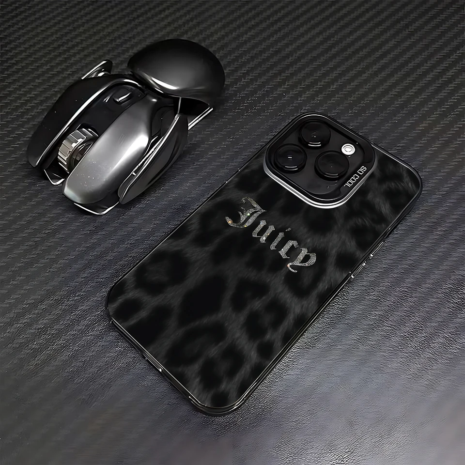 Funda J-Juicy C-Couture para iPhone 17 16e 16 15 14 13 12 11 mini Pro Max X XR XSMAX 8 7 Air Plus trasera mate anti caídas 4