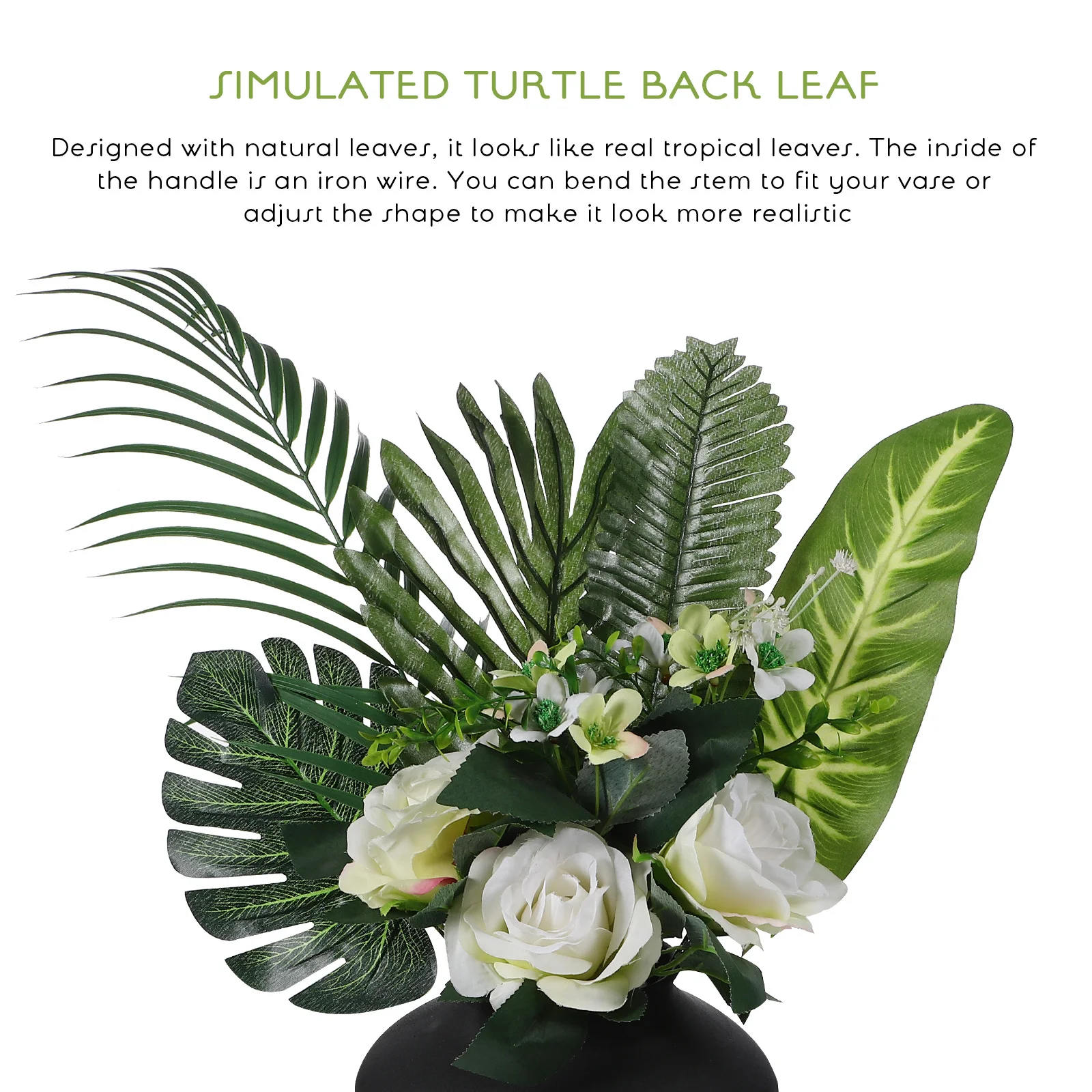 

40pcs Simulation Monstera Leaf Set Artificial Tropical Leaves For Decor Realistic Palm Leaves Home Party Wedding Beach Theme