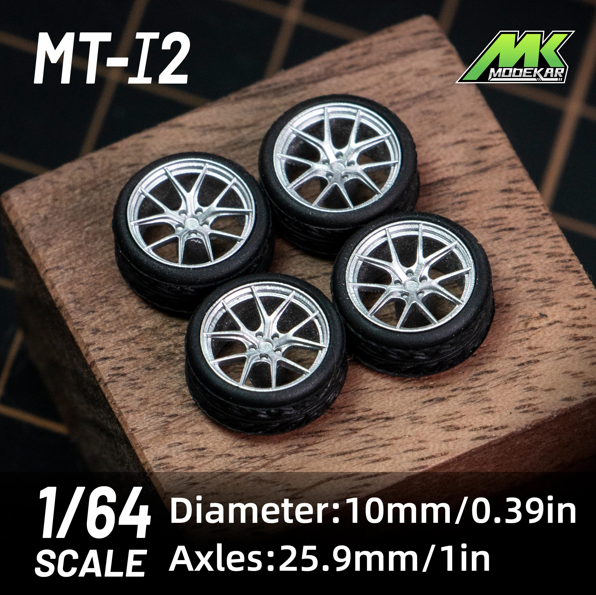 

1/64 microkiom Wheel with Rubber Tires 10mm 11mm Model Car Conversion Parts JDM Hot Wheels MiniGT MT-I