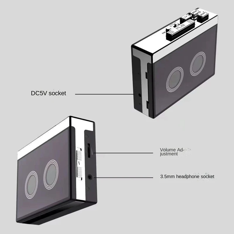 Bluetooth Tape Player Stereo Two-Channel Automatic Flip FM Radio Classic Tape Player Portable Walkman