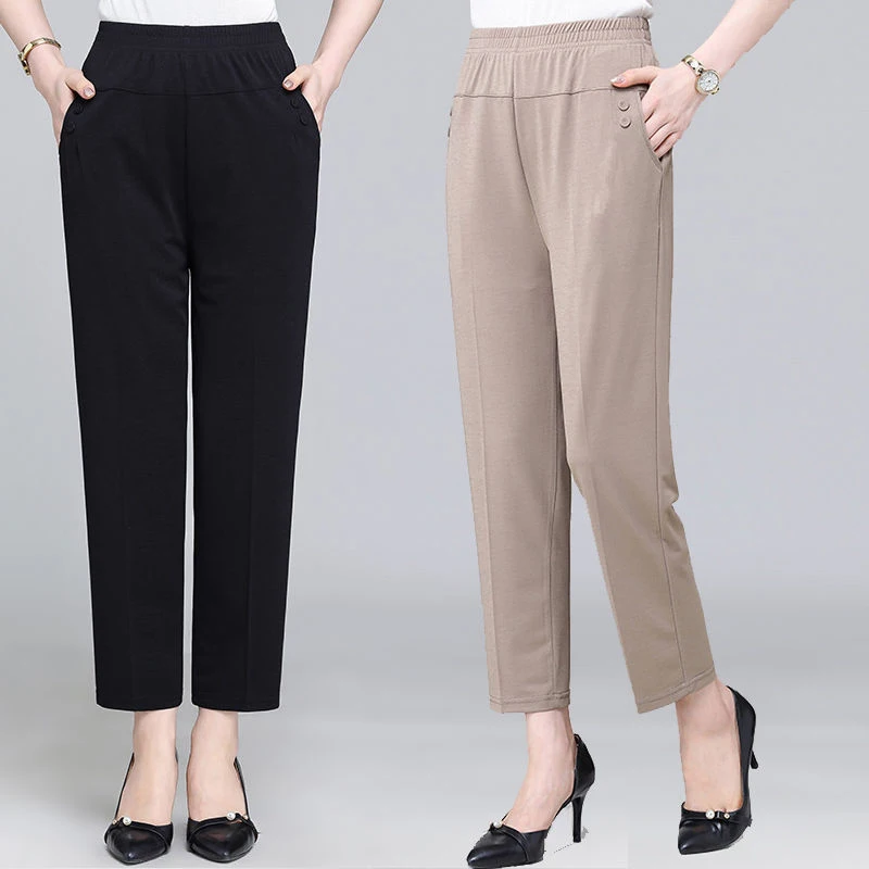 

Women's High Waisted Ankle Pants, Casual Long Pants, All Match, High Strength Trousers, Summer