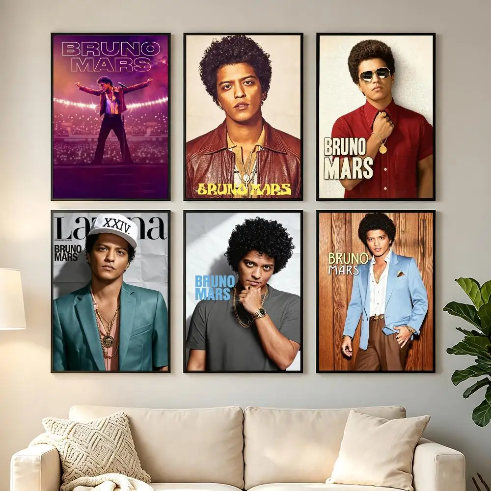 music Bruno Mars Poster Poster HD Printing Comfortable and Fresh Style Wall Art Home Decor Living Room Cafe Gift