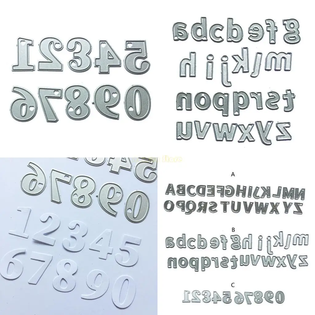 

31BF Diy Letter Number Cutting Die Metal Die Cuts Stencils Serving Board Template