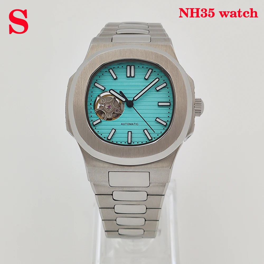 Полностью автоматические механические мужские часы 39 мм, механизм NH38, сапфировое стекло, водонепроницаемый циферблат Nautilus, совместимый