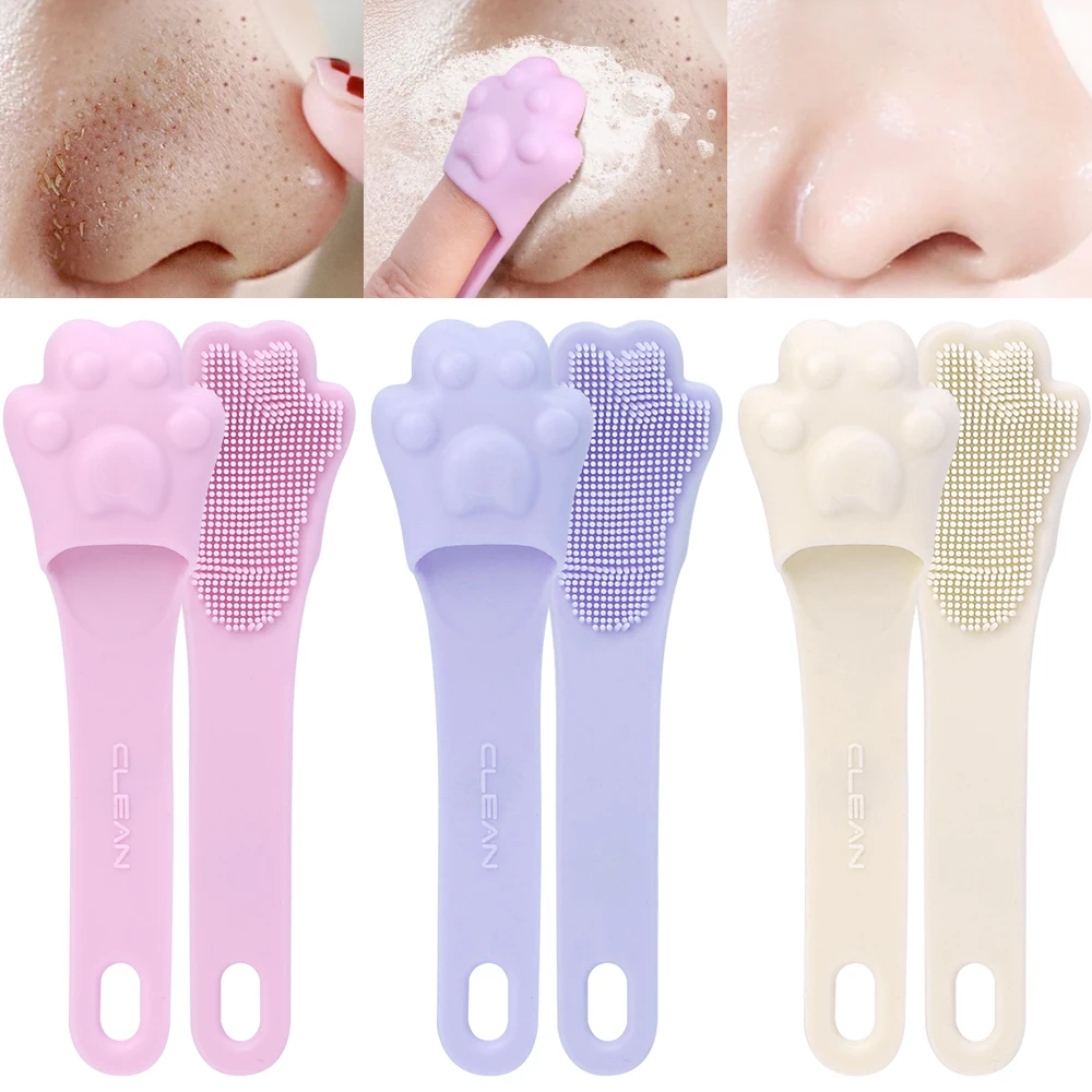 Versatile Face Washing Brush Silicone Cat Claw Shape Finger Blackhead Nose Pore Soft Massage Cleaning Brushes Nose Scrub Brush