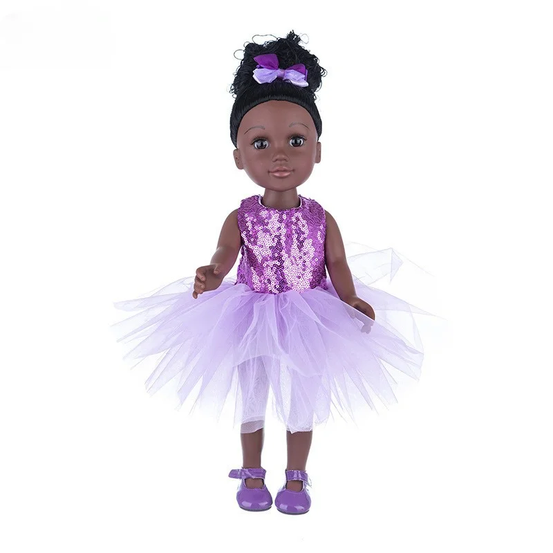 18 In Enamel Reborn Dolls Baby African Black Imitation 4-6 Year Old Children's Toys Soft Glue Sleeping Limbs Can Rotate