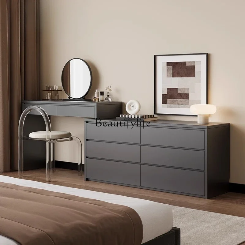 

Z.Italian minimalist dresser chest cabinet integrated Nordic style multi-functional storage cabinet