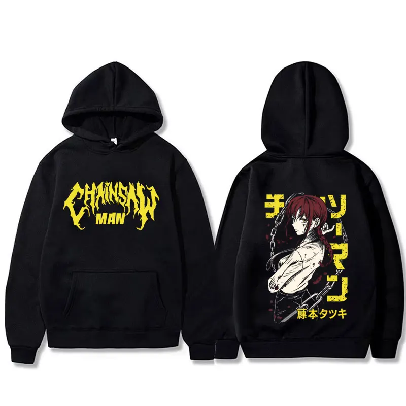 

Anime Chainsaw Man Hoodie Cartoon Makima Graphic Sweatshirt Men Women Manga Vintage Oversized Streetwear Male Fashion Hoodies
